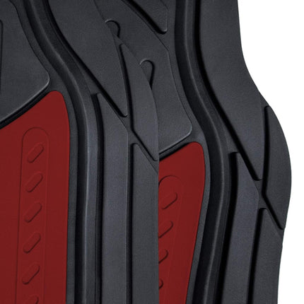 FH Group Car Floor Mats - Heavy-Duty Rubber Floor Mats for Cars, Universal Fit Full Set, Trimmable Automotive Floor Mats, Climaproof Floor Mats for Most Sedan, SUV, Truck Floor Mats Burgundy