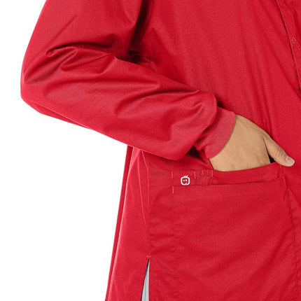 WonderWink Unisex-Adult's Plus Size Snap Front Jacket, red, 3X-Large