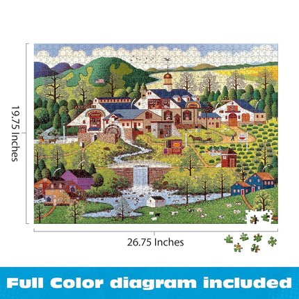 Buffalo Games – Charles Wysocki - Rainbow's End - 1000 Piece Jigsaw Puzzle - Colorful Puzzles for Adults – Precision-Cut Pieces, Beautiful Artwork, and Hours of Fun