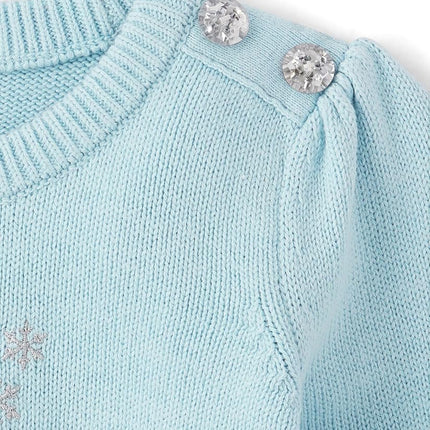 Gymboree Girls' and Toddler Long Sleeve Sweaters, Lightblue Snowman, 12-18 Months