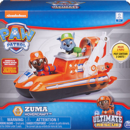 Patrulla Canina Ultimate Rescue – Aerodeslizador de Rescate de Zuma con hélices móviles y gancho de rescate, para niños de 3 años en adelante