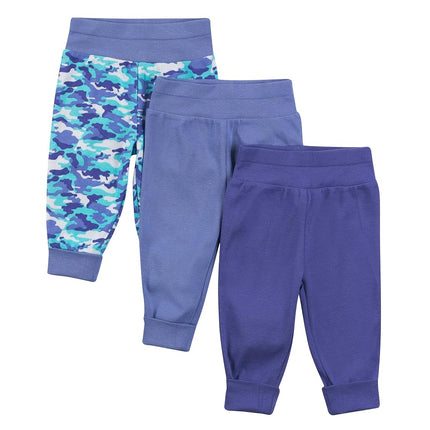 Pantalon Hanes, survêtement pull-on en tricot doux et souple Flexy, joggers extensibles pour bébés et tout-petards, paquet de 3, violets, 12-18 mois