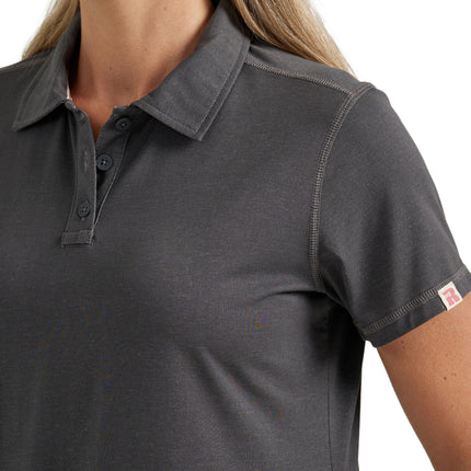 Wrangler Riggs Workwear Women's Performance Knit Polo Shirt, Asphalt Heather, M