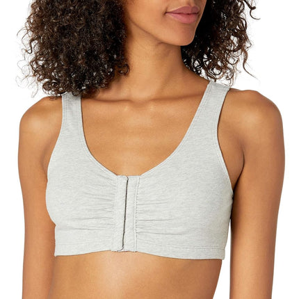 Fruit of the Loom Women's Sports Bra with Zip, Opaque, Grey mlange, 6