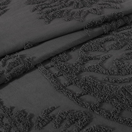 Beatrice Home Fashions Medallion Chenille Bedspread, Twin, Charcoal