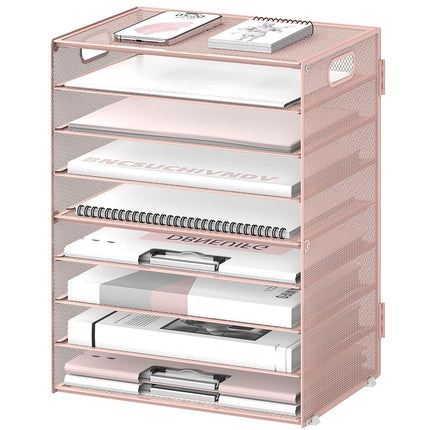 DALTACK 9-Tier Paper Letter Tray Desk Organizer wi