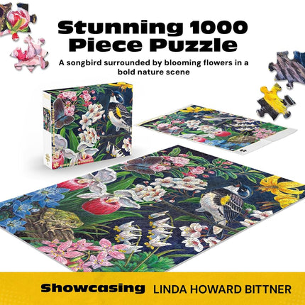 Buffalo Games - Gold - Linda Howard Bittner - Bird's Serenade - 1000 Piece Jigsaw Puzzle for Adults Challenging Puzzle Perfect for Game Nights - Finished Puzzle Size is 26.75 x 19.75