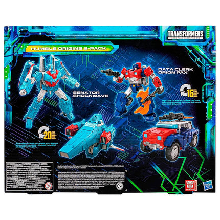 Transformers Toys Legacy Evolution Voyager Senator Shockwave & Deluxe Data Clerk Orion Pax Humble Origins 2-Pack