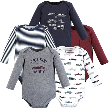 Hudson Baby grenouillères en coton à manches longues unisexe pour bébés, motif voitures, 6-9 mois