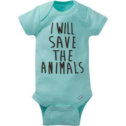 Gerber unisex-baby 8-pack Short Sleeve Onesies Bodysuits, Fox, 6-9 Months