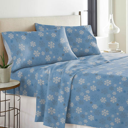 pointehaven (Flannel-CKG-Snow-Flakes Heavy Weight Printed Flannel 100-Percent Cotton Sheet Set, Snow Flakes, Cal King