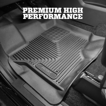Husky Liners X-act Contour Floor Mats | Fits Various 2014-2020 Chevrolet Silverado, GMC Sierra, Cadillac Escalade & ESV, Yukon & XL, Suburban, Tahoe (See Description) | Front Row, 2-pc Black - 53111