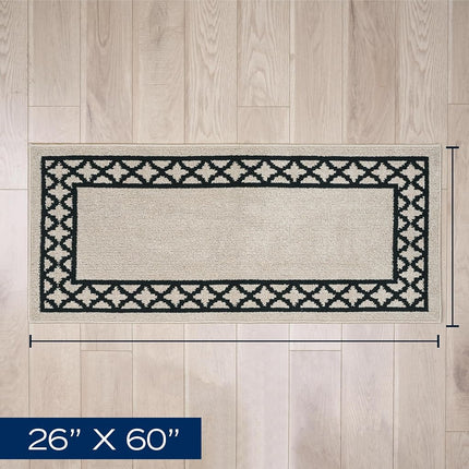 Nautica – Runner Rug | Indoor Runners for Hallways and Entry Rugs| Non-Slip and Non-Skid Entry and Kitchen Door Mat| Machine Washable Entryway Carpet Rugs | 2'2" x 5' | Trellis Natural Twist