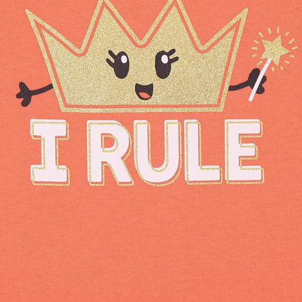 The Children's Place Camiseta gráfica de manga corta para niñas, 2 unidades I Rule/Lil Boss, 4T