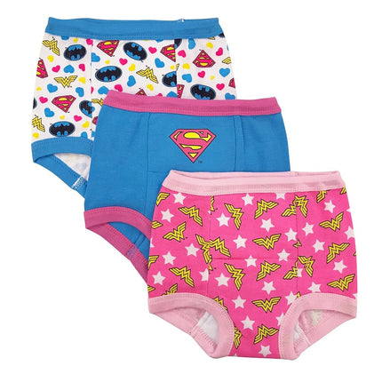 Culottes d'apprentissage de la propreté DC Comics pour tout-petits avec Superman, Batman et Wonder Woman avec tableau de réussite et autocollants, Jlg3pk, 3T