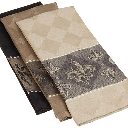 DII Cotton French Jacquard Dish Towels, Set of 3, Decorative Tea Towels for Everyday Kitchen Cooking and Baking-French Macaroons