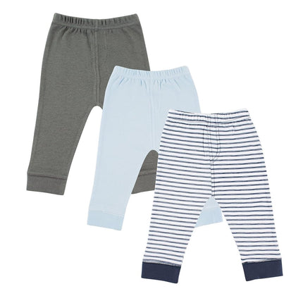 Luvable Friends Baby Boys' Cotton Pants, Navy Stripe, 18-24 Months