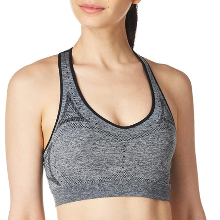 Hanes Womens Sport Seamless Racerback Sports Bra, Ebony Heather - 1 Pack, XXL