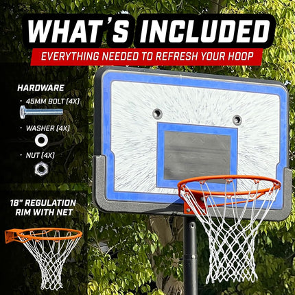 GoSports Regulation 18 Inch Steel Basketball Rim-Use for Replacement or Garage Mount