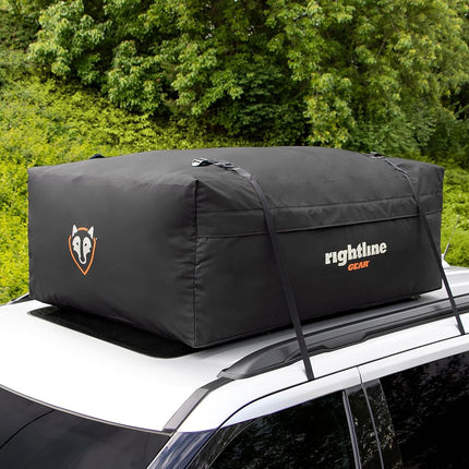 Rightline Gear 100R30 Range 3 Weatherproof Rooftop Cargo Carrier for Top of Vehicle, Attaches With or Without Roof Rack, 18 Cubic Feet, Black