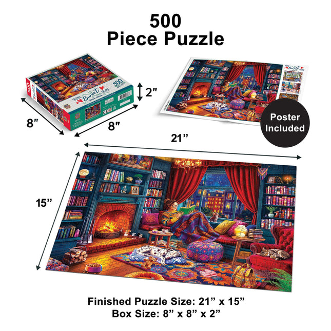 MasterPieces 500 Piece Jigsaw Puzzles for Adults, Family, Or Youth - Stained Glass 4-Pack - 14"x19"