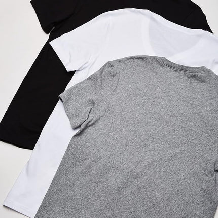 Nautica Men's Cotton V-Neck T-Shirt-Multipack, New White/Black/Heather Grey - 3 Pack, XL