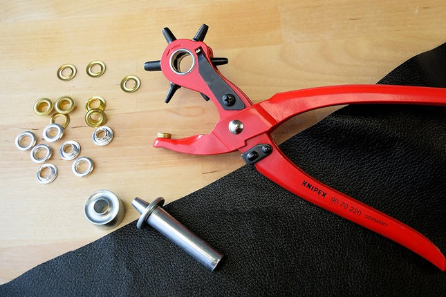 KNIPEX 90 70 220 Revolving Leather Hole Punch Pliers Tool