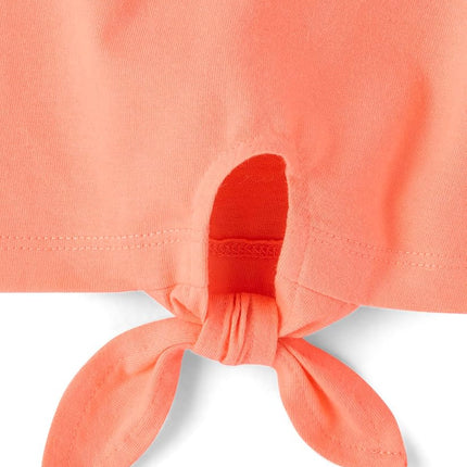 The Children's Place Girls' Sleeveless Tie Front Tank Tops 3 Pack, Blue/Teal/Orange, X-Small
