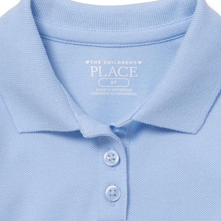 The Children's Place Robe Polo Piqué à Manches Courtes Taille Basse pour Bébé Fille et Tout-Petit, Bleue, 2T