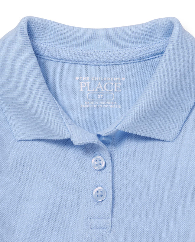The Children's Place Baby Girls and Toddler Short Sleeve Picque Polo Dress, Blue, 4T
