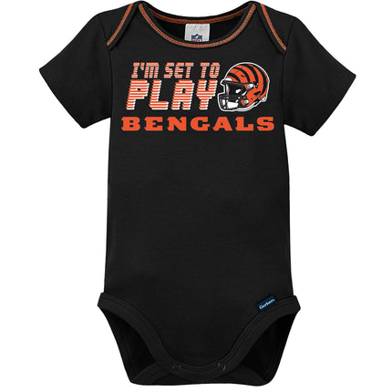 Gerber Baby Conjunto de regalo de mameluco con pies y body NFL, color del equipo, 0-3 meses (paquete de 3)