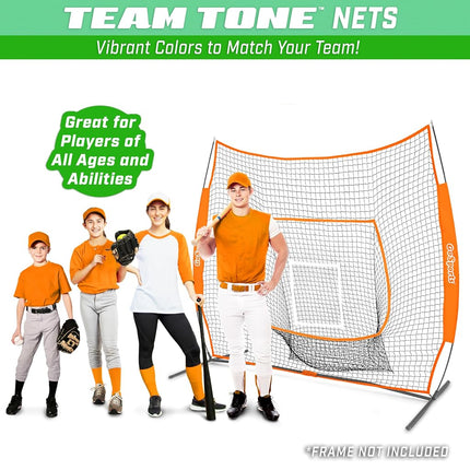 GoSports Team Tone Replacement 7 ft x 7 ft Baseball/Softball Net - Compatible with GoSports Brand 7 ft x 7 ft Baseball Net - Frame Not Included - Orange