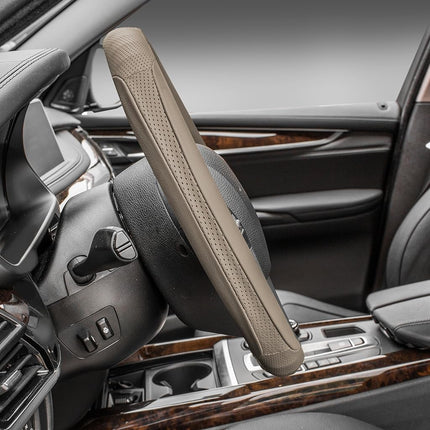 FH Group FH2001SOLIDBEIGE Steering Wheel Cover (Perforated Genuine Leather Solid Beige)