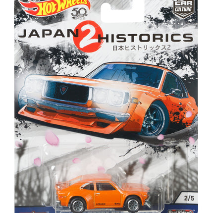 Hot Wheels Japan Serie H Mazda RX-3 Naranja 6 cm (FLC07) Coche de Juguete para Niños