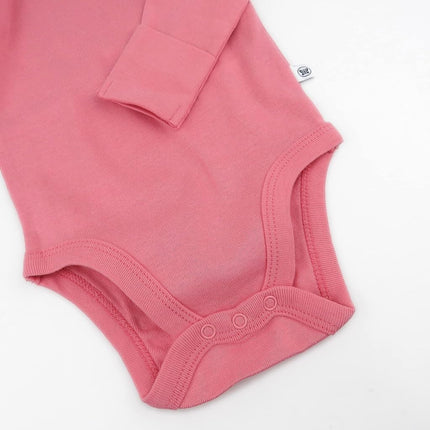 HonestBaby Baby 5-Pack Organic Cotton Long Sleeve Bodysuits, 5 Pack Strawberry Ice, 3-6 Months
