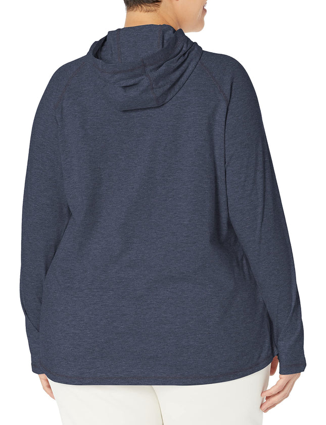 Camiseta Dickies de manga larga para mujer, talla grande, Temp-iq Performance Sun, azul marino oscuro jaspeado, 3X