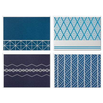 Hallmark Blank Cards Assortment, Geometric Silver Foil (40 Note Cards with Envelopes)
