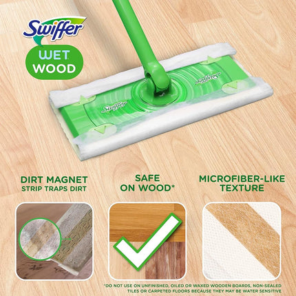 Paños húmedos Swiffer Sweeper para trapear pisos de madera, 20 unidades
