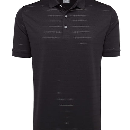 Callaway Men's Golf Short Sleeve Pique Open Mesh Polo Shirt, Black, X-Large