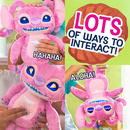 Just Play Disney Stitch Angel Many Moods 34 cm Interactive Plush, 50+ Sounds & Effects, Expressive LCD Eyes Show Her Moods, Toy for Fans, Girls, Boys, Kids 3 and Up