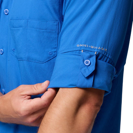 Camisa de manga larga Tamiami 2 de Columbia para hombre, camisa de manga larga, azul vívido, pequeña