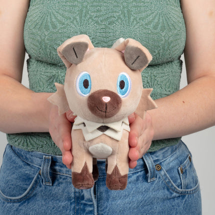 Peluche Pokémon Rockruff de 8" - Con licencia oficial - Figura de la Generación 7 Sol y Luna - Auténtico juguete de perro de peluche suave - Regalo para niños y niñas - 2+