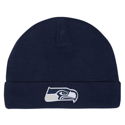 Paquete de 3 prendas NFL: BODY DE BEBÉ, PANTALÓN CON PIECES Y GORRO, para niño, Seattle Seahawks, 0-3 meses
