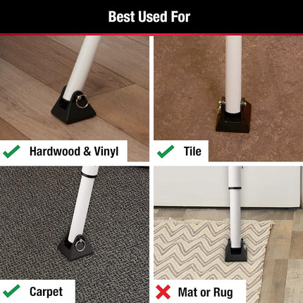 Master Lock Compact Door Stopper Folding Security Bar, Adjustable for Hinged and Sliding Doors, White
