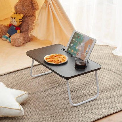 Table de lit pour ordinateur portable, support pour ordinateur portable, bureaux portables pour genoux avec pieds pliables, pupitre de lecture pour canapé-lit et sol - Moyen