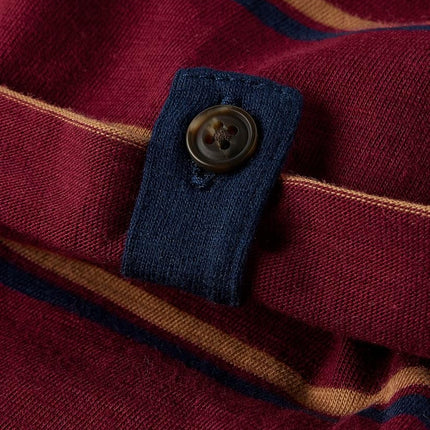 Gymboree, et T-shirt Henley à manches courtes pour tout-petit, Rouge fumée, 3T, Rayé Rubine, 4T