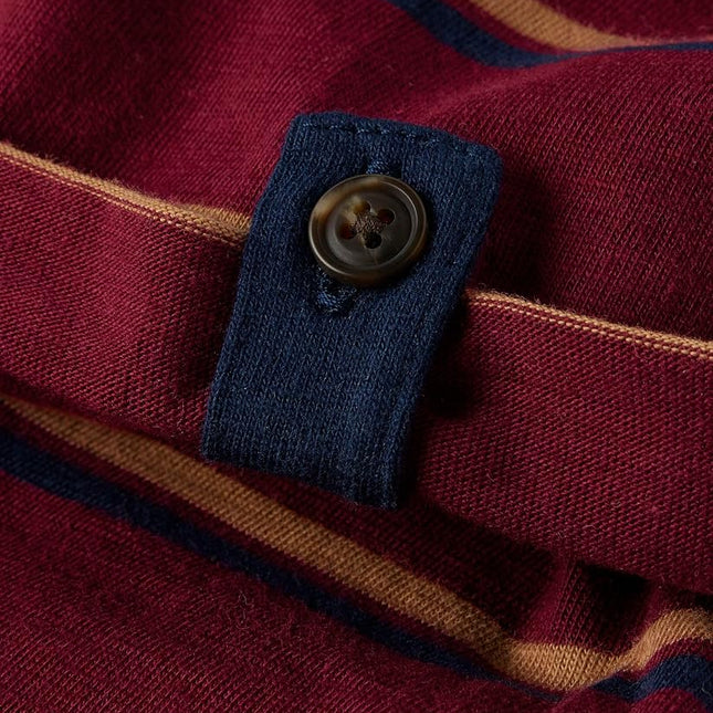 Gymboree,and Toddler Short Sleeve Henley T-Shirt,Maroon Smoke,3T, Rubine Striped, 3T