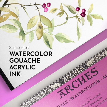 Arches Watercolor Paper Block, Hot Press, 5.9" x 11.8", 140 Pound