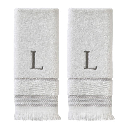 SKL Home Hand Towel Set, L, Cotton, White, 16x26