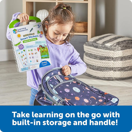 Learning Resources Skill Builders Smart Stickers Letters & Phonics, Alphabet Stickers, Reusable Sticker Book, Preschool Classroom Must Haves, Montessori busy books, Homeschool Learning, Ages 3+